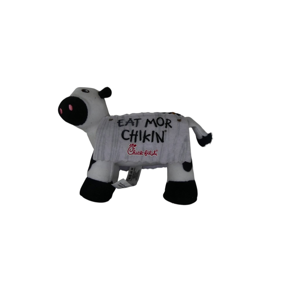 Chick-fil-A Plush Cow Small White Black Eat Mor Chikin Advertising Mascot Toy